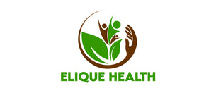 Het logo van Elique Health is een bruine hand in de vorm van een cirkel dat groei vanuit 2 groene bladeren in 3 verschillende fases laat zien. Van klein naar groot waarvan 2 figuren bruin zijn en de andere groen.